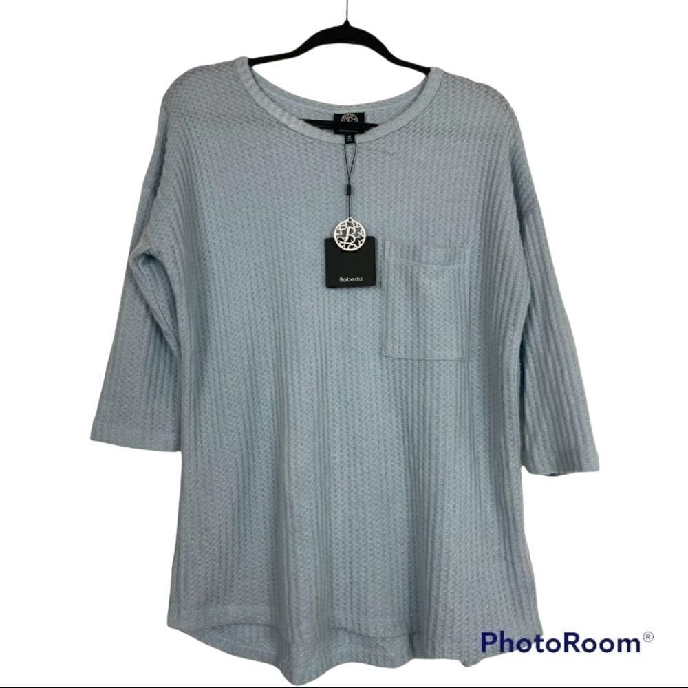 Bobeau blue waffle knit sweater NWT  XL